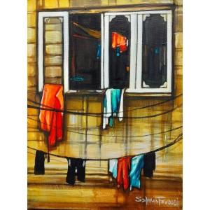 Salman Farooqi, 12 x 16 Inch, Acrylic on Canvas, Cityscape Painting, AC-SF-565